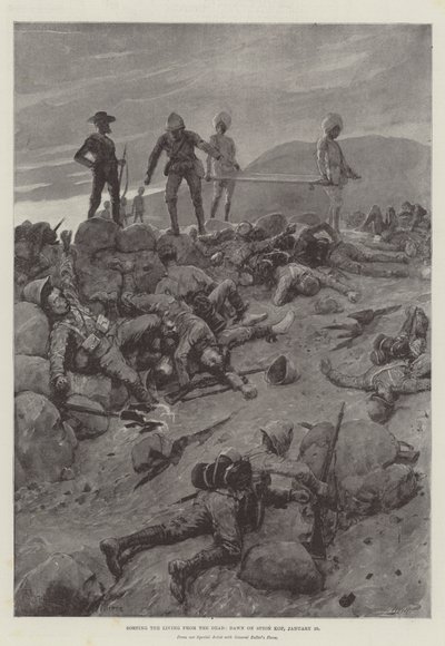 Die Lebenden von den Toten trennen, Morgendämmerung am Spion Kop, 25. Januar von Frederic Villiers